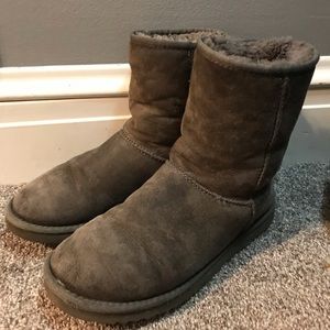 GRAY SHORT UGG BOOTS